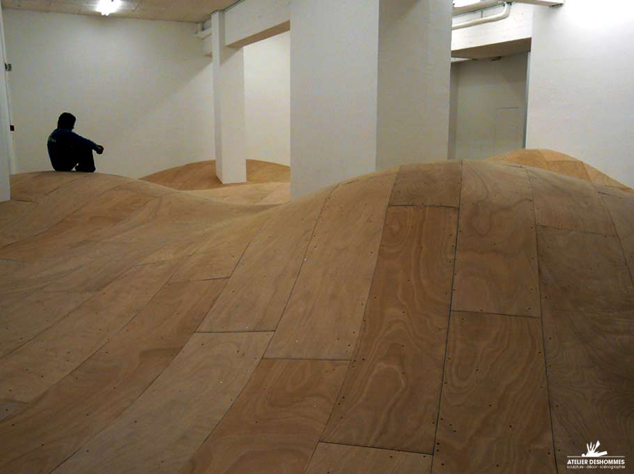 art-vincent-lamouroux-constellation01 Installation d’un parquet ondulé pour l’artiste Vincent LAMOUROUX