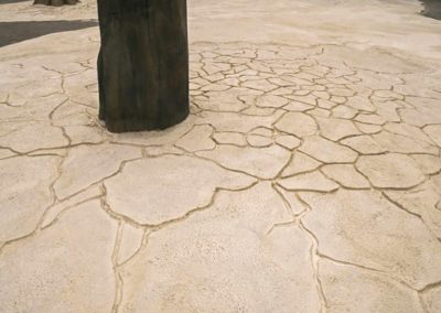 Création d’arbres fossilisés en béton sculpté pour l’artiste Laurent PERNOT