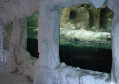 Décor antarctique en béton projeté pour la parc à thème FAUNIA