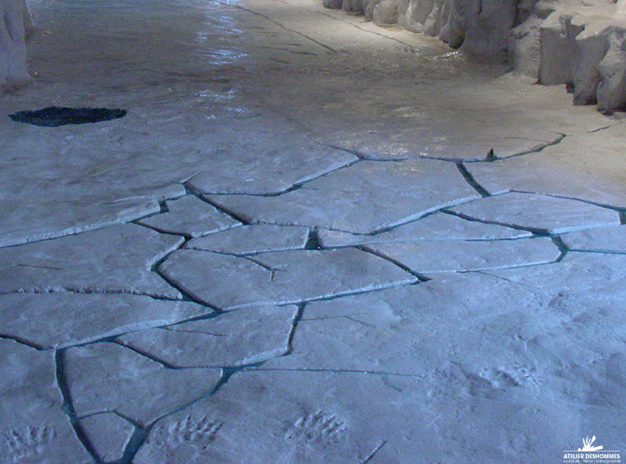 Décor antarctique en béton projeté – FAUNIA