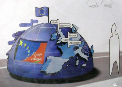 Découpe et sculpture en polystyrène d’une sphère un char du Tour de FRANCE