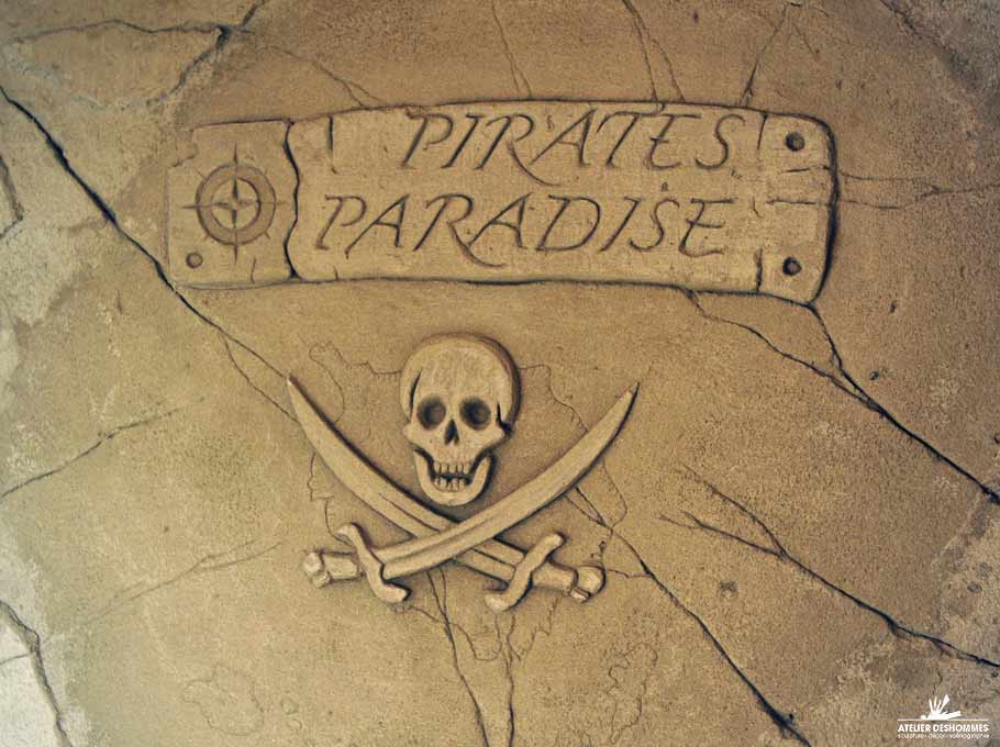 decor-restaurant-pirate-paradise01 Décor en béton pour le restaurant à thème PIRATES PARADISE