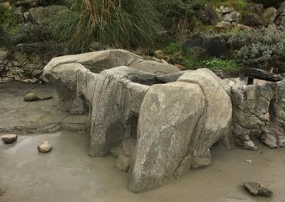 Décor de manchotière en béton projeté pour l’Océarium du CROISIC